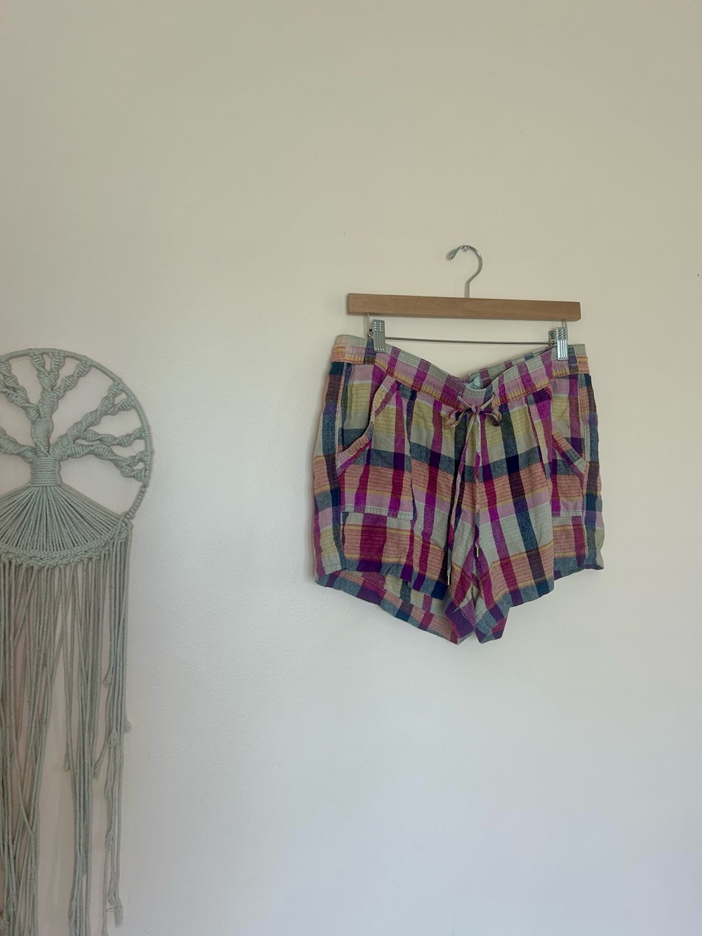 Plaid Linen Shorts